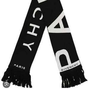 Givenchy Black and White Logo Scarf